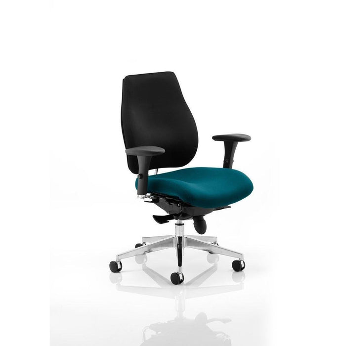 Dynamic Synchro Tilt Posture Chair Multi-Functional Arms Chiro Plus Maringa Teal Seat Optional Headrest High Back