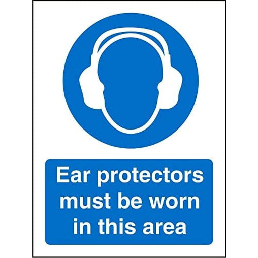 Mandatory Sign Ear Protectors in this Area Plastic 20 x 15 cm