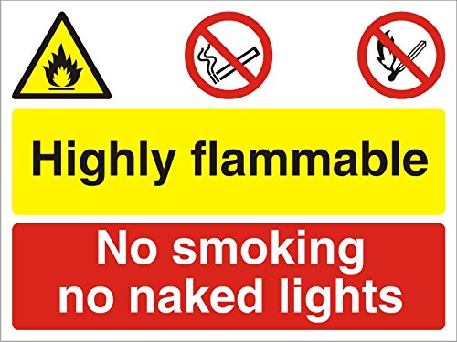 Warning Sign Highly Flammable Fluted Board 45 x 60 cm