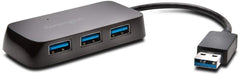 Kensington UH4000 4 x USB 3.0 Female to 1 x USB 1.1 Male Hub K39121EU 4 Ports Black