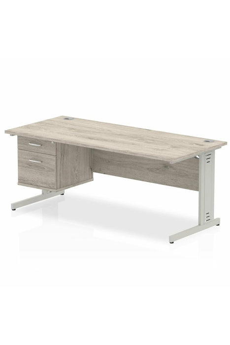 dynamic Ergonomic Desk Impulse MIRDW18FP2GRY Grey Oak 1800 mm x 800 mm x 730 mm