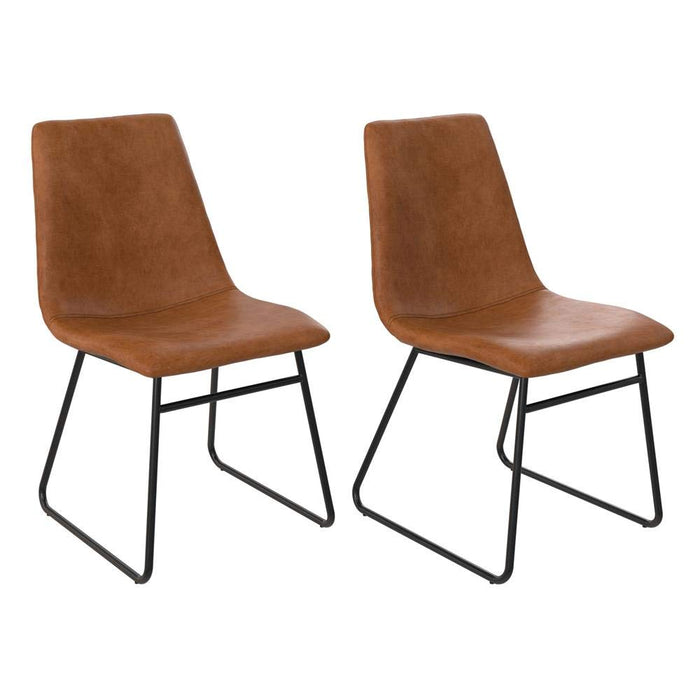 DOREL HOME Bowden Chair Faux Leather 445 mm Brown C005013TUK 597.00 (W) x 457.00 (D) x 838.00 (H) mm