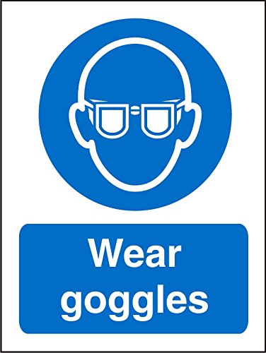 Mandatory Sign Wear Goggles Plastic Blue, White 20 x 15 cm