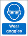 Mandatory Sign Wear Goggles Plastic Blue, White 20 x 15 cm