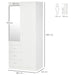 HOMCOM Wardrobe 831-426 White 500 (W) x 800 (D) x 1,800 (H) mm