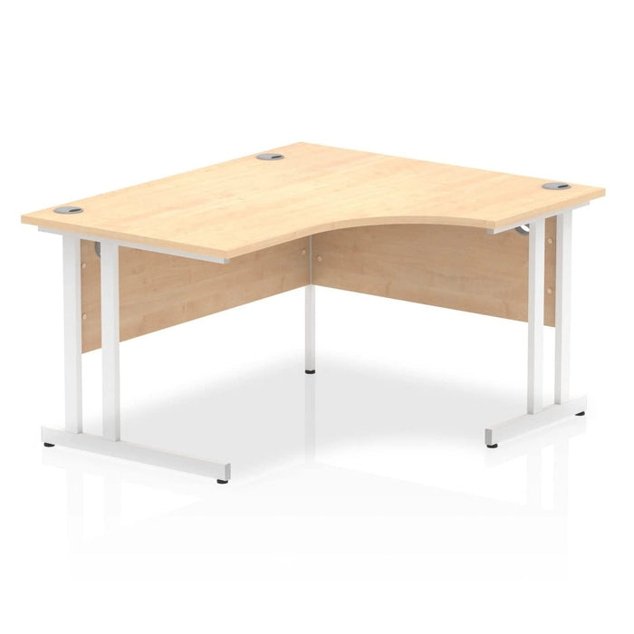 Dynamic Radial Right Hand Crescent Desk Oak MFC Cantilever Leg Grey Frame Impulse 1800/1200 x 600/800 x 730mm