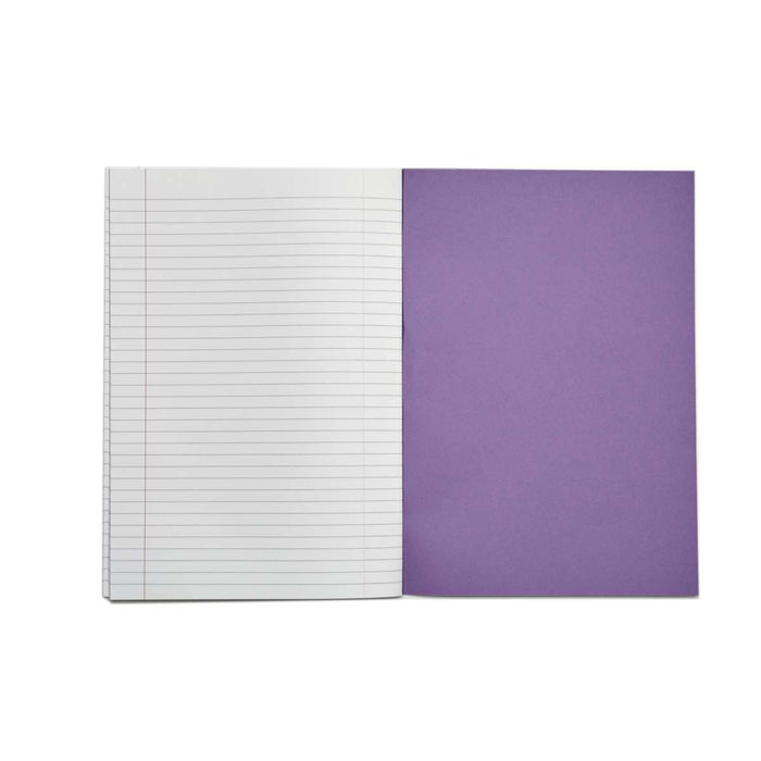 Rhino A4 Exercise Book 32 Page Feint Ruled 8mm With Margin Purple (Pack 100) - VDU014-40-6