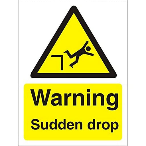 Warning Sign Sudden Drop Plastic 40 x 30 cm