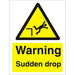 Warning Sign Sudden Drop Plastic 40 x 30 cm