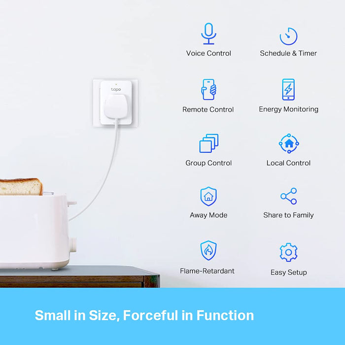 TP-Link Tapo Mini Smart Wi-Fi Socket with Energy Monitoring Twin Pack