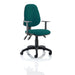 Dynamic Independent Seat & Back Task Operator Chair Height Adjustable Arms Eclipse III Maringa Teal Seat High Back