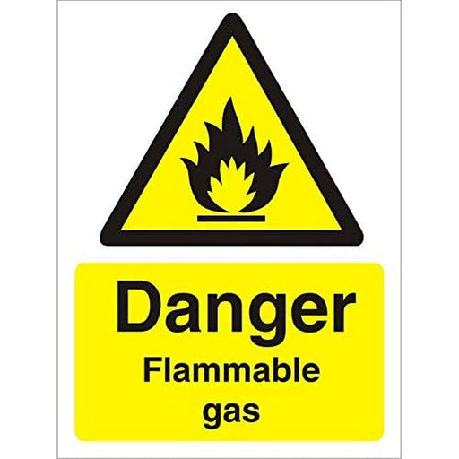 Warning Sign Flammable Gas Plastic 30 x 20 cm