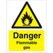 Warning Sign Flammable Gas Plastic 30 x 20 cm