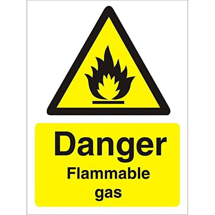 Warning Sign Flammable Gas Plastic 20 x 15 cm