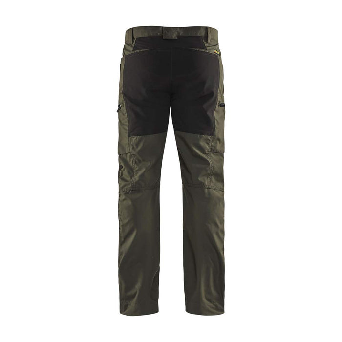 BLÅKLÄDER Trousers 14591845 Cotton, PL (Polyester) Dark Olive Green, Black Size 38R