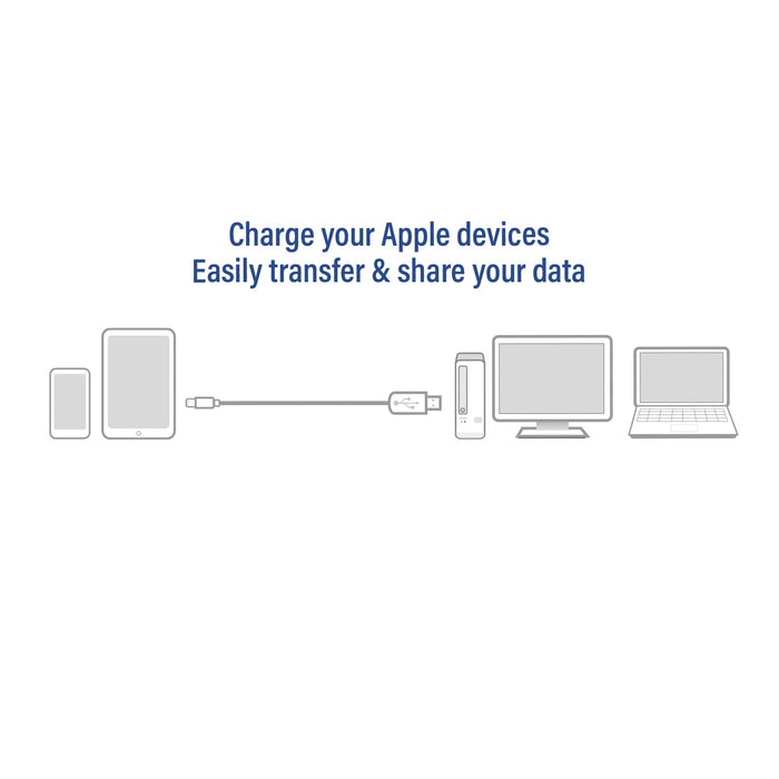 ACT USB Cable USB A Male to Apple Lightning AC3011 1 m White