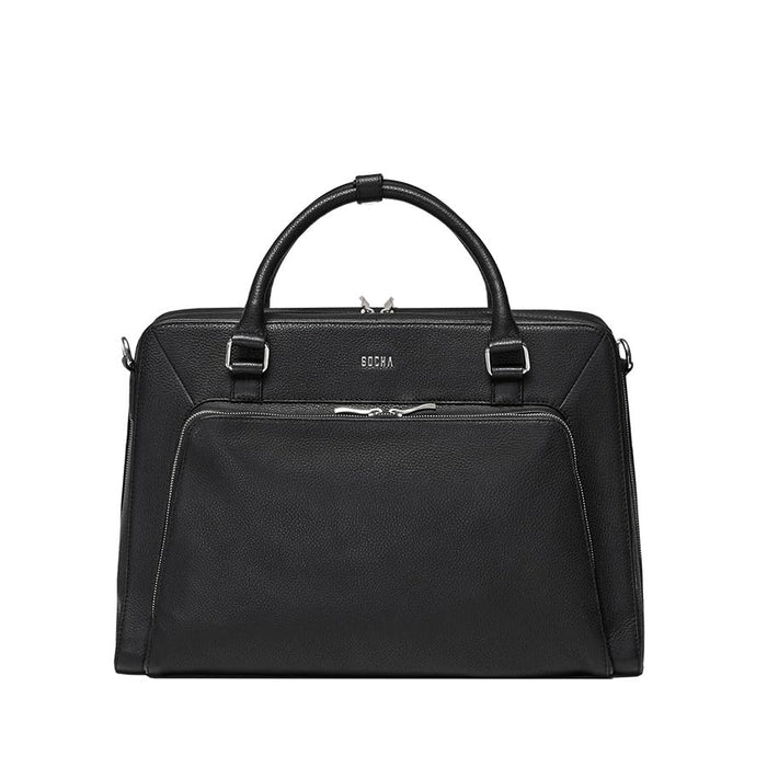 SOCHA Laptop Bag 15.6 " Leather Black 43 x 13 x 31.5 cm