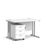 Dams International Straight Desk with 3 Drawer Pedestal SBS312WH 1,200 x 800 x 725 mm