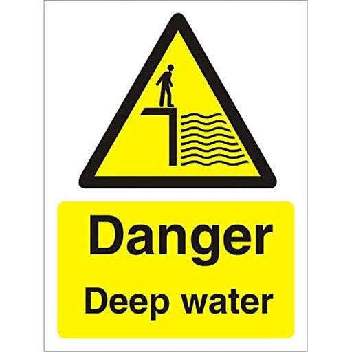 Warning Sign Deep Water Vinyl 40 x 30 cm