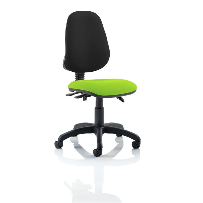 Dynamic Independent Seat & Back Task Operator Chair Without Arms Eclipse Plus III Black Back, Myrrh Green Seat High Back