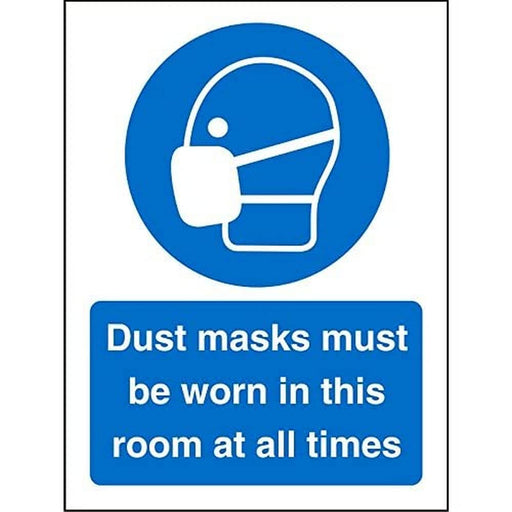 Mandatory Sign Dust Masks Plastic Blue, White 20 x 15 cm