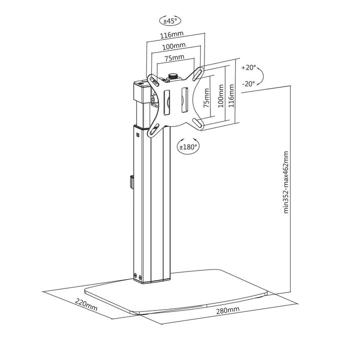 ACT Monitor Arm AC8331 Black