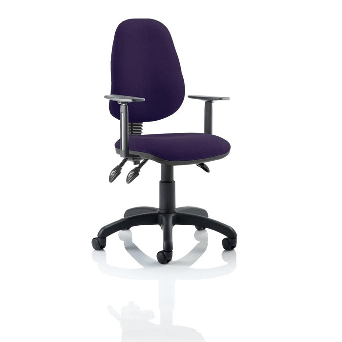 Dynamic Permanent Contact Backrest Task Operator Chair Height Adjustable Arms Eclipse Plus III Tansy purple Seat Without Headrest High Back