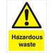 Warning Sign Hazardous Waste Plastic 40 x 30 cm