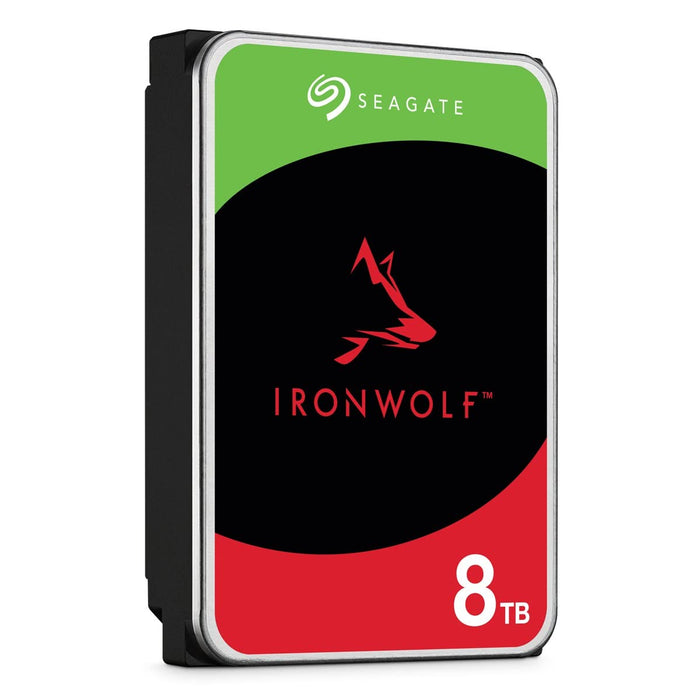 Seagate IronWolf ST8000VN002 - Hard drive - 8 TB - internal - 3.5" - SATA 6Gb/s - buffer: 256 MB - with 3 years Seagate Rescue Data Recovery