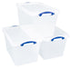 Really Useful Box Storage Box 56C-PK3CB 56 L Transparent PP (Polypropylene) 40 x 60 x 35 cm Pack of 3