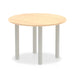 Round Meeting Table Beech MFC Post Legs Silver Impulse 1200 x 1200 x 730mm