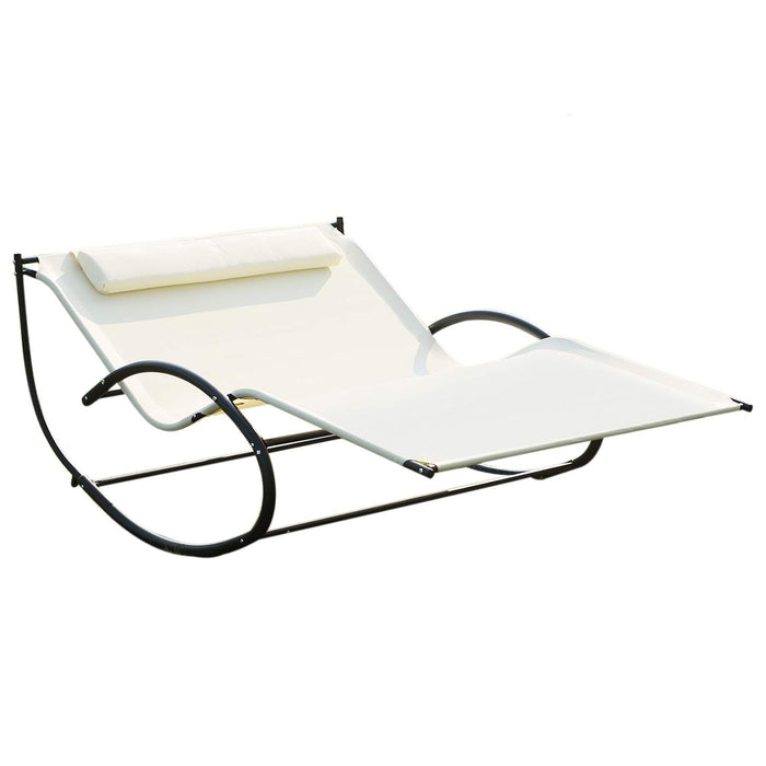 OutSunny Hammock Chair Metal, Textilene fabrics Beige 1,400 x 2,000 x 360 mm