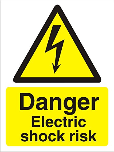 Warning Sign Electric Shock Risk Self Adhesive Vinyl 30 x 20 cm