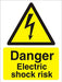 Warning Sign Electric Shock Risk Self Adhesive Vinyl 30 x 20 cm