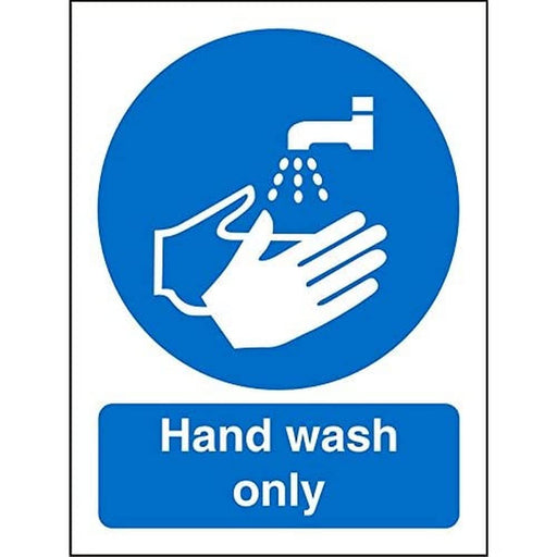 Mandatory Sign Wash Hands Plastic 30 x 20 cm