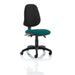 Dynamic Permanent Contact Backrest Task Operator Chair Height Adjustable Arms Eclipse Plus III Black Back, Stevia Blue Seat Without Headrest High Back