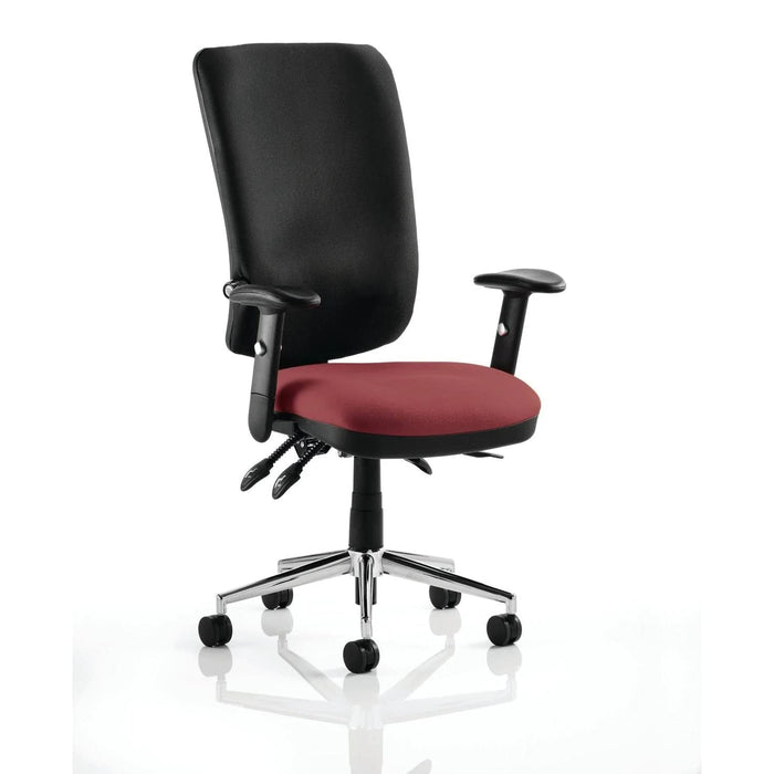 Dynamic Independent Seat & Back Task Operator Chair Height Adjustable Arms Chiro Black Back, Ginseng Chilli Seat High Back