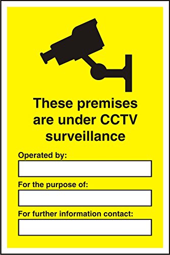 Warning Sign Under CCTV Plastic 60 x 40 cm