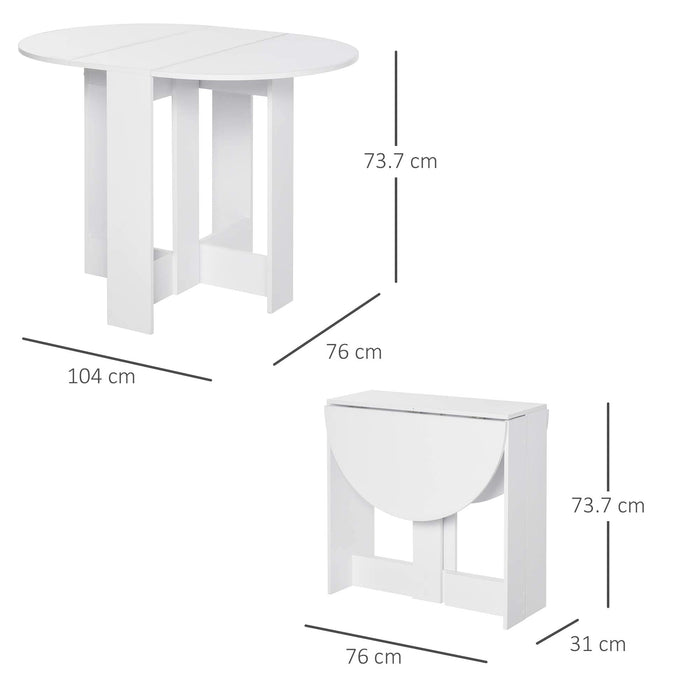 HOMCOM Folding Table for Small Kitchen White