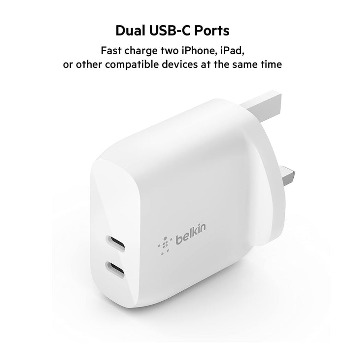 Belkin 20W USB-C Power Delivery 40W Wall Charger White