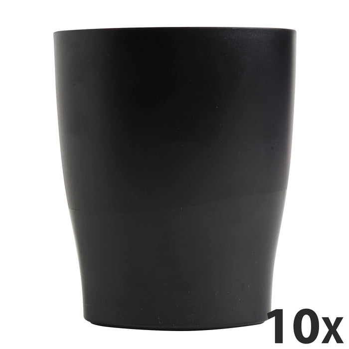 Exacompta Pen Pot 676014D Classic Polysterene 95 x 80 x 60 mm Black Pack of 10