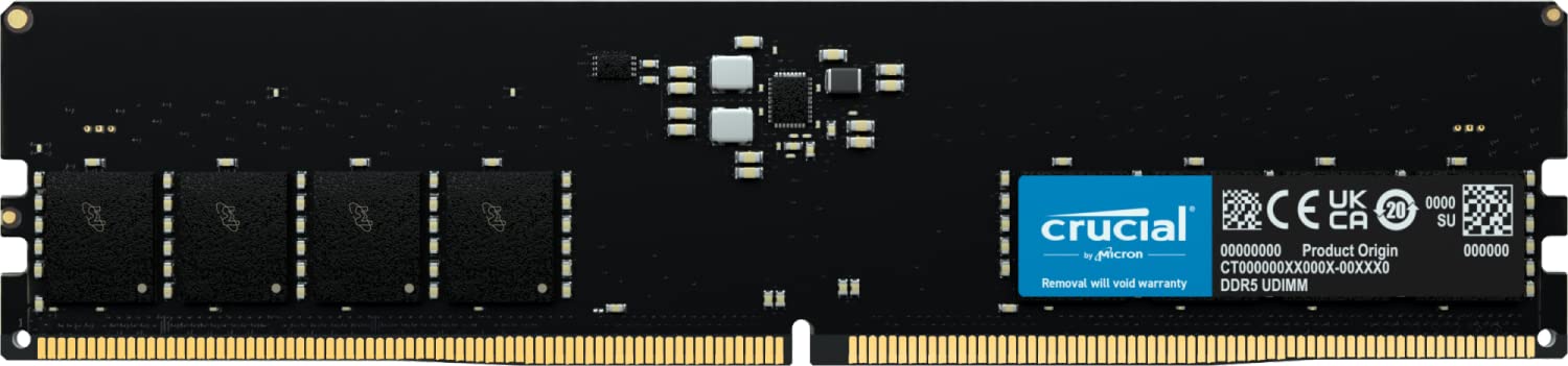 Crucial - DDR5 - module - 8 GB - DIMM 288-pin - 5600 MHz / PC5-44800 - CL46 - 1.1 V - unbuffered - on-die ECC - black