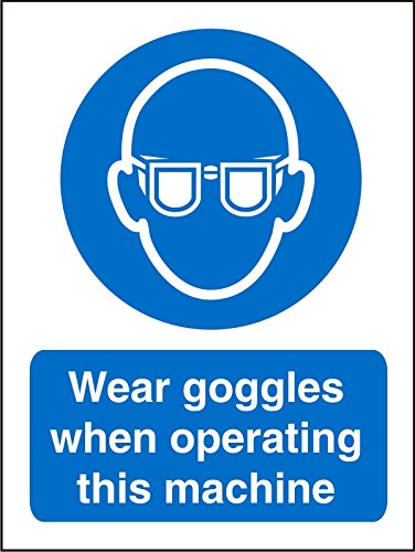 Mandatory Sign Wear Goggles with this Machine Vinyl 30 x 20 cm