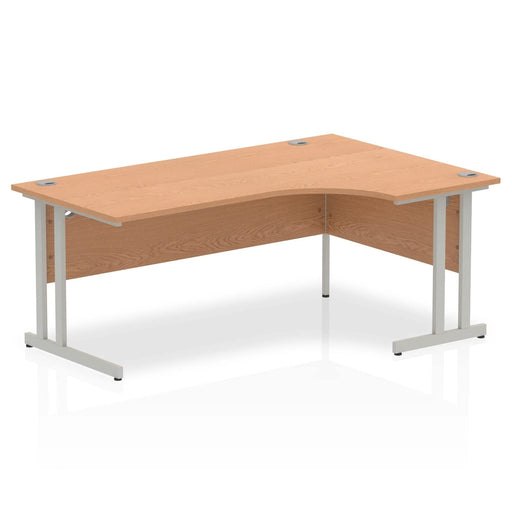 Dynamic Radial Right Hand Crescent Desk Oak MFC Cantilever Leg Grey Frame Impulse 1800/1200 x 600/800 x 730mm