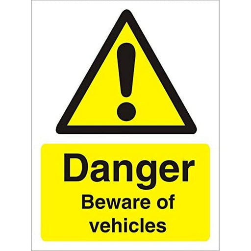 Warning Sign Beware Of Vehicles Plastic 40 x 30 cm