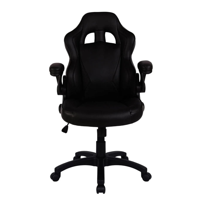 Nautilus Designs Ltd. Executive Ergonomic Gaming Style Office Chair with Folding Arms, Integral Headrest and Lumbar Support