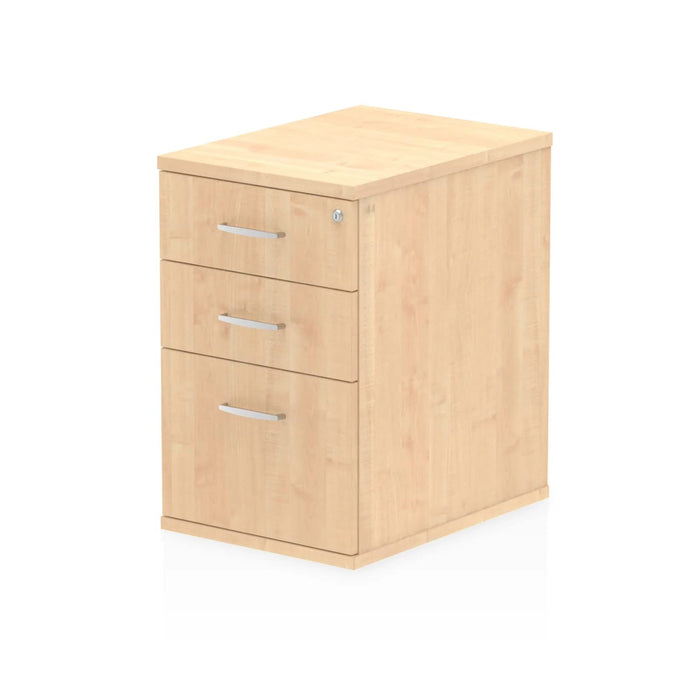 Impulse 600 Desk High Pedestal 3 Drawer Maple 430 x 600 x 730 mm