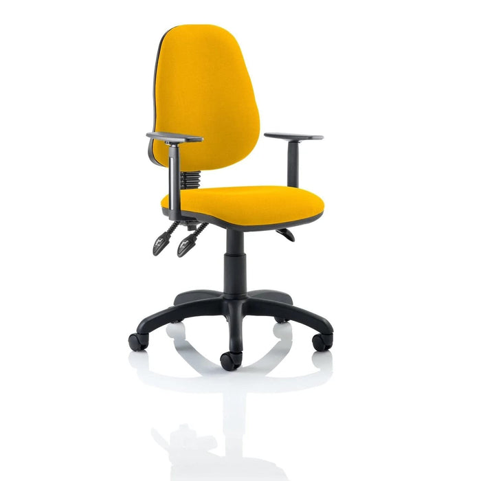 Dynamic Independent Seat & Back Task Operator Chair Height Adjustable Arms Eclipse Plus III Senna Yellow Seat High Back