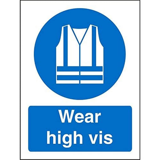 Mandatory Sign Wear High Vis Plastic Blue, White 30 x 20 cm