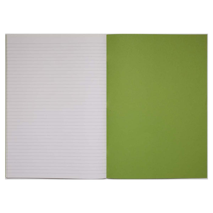 Rhino 13 x 9 A4+ Oversized Exercise Book 40 Page Ruled 8mm Light Green (Pack 100) - VDU024-120-2